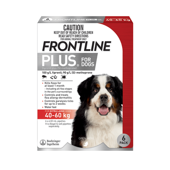 FRONTLINE PLUS DOG 40-60KGS X/LG 3'S