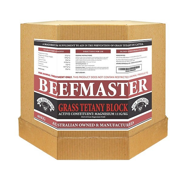 OLSSON BEEFMASTER GRASS TETANY BLOCK.15KG