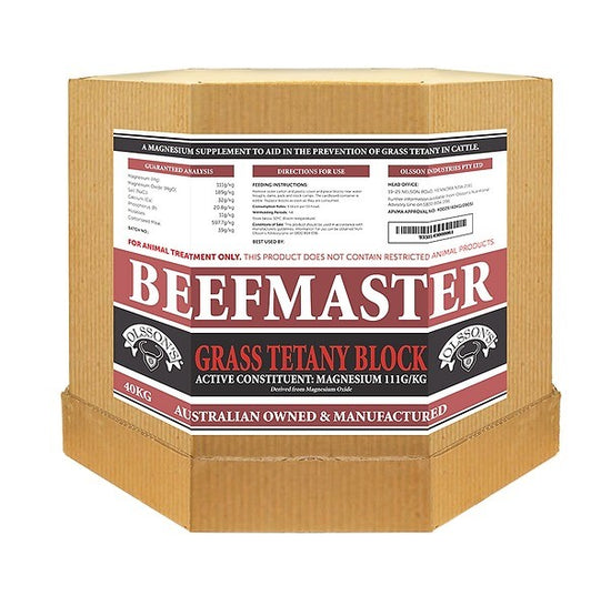 OLSSON BEEFMASTER GRASS TETANY BLOCK.15KG
