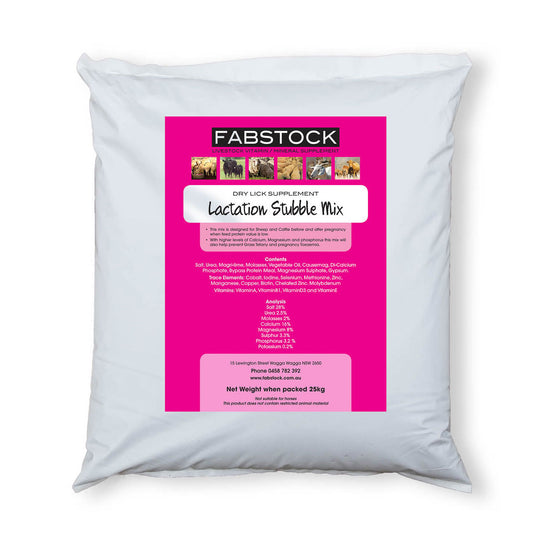 FABSTOCK LACTATION STUBBLE MIX 25KG