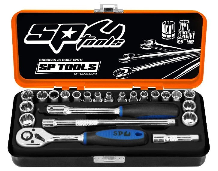 SP 1/4DR MET/IMP SOCKET SET 23PC 12PT SP20100