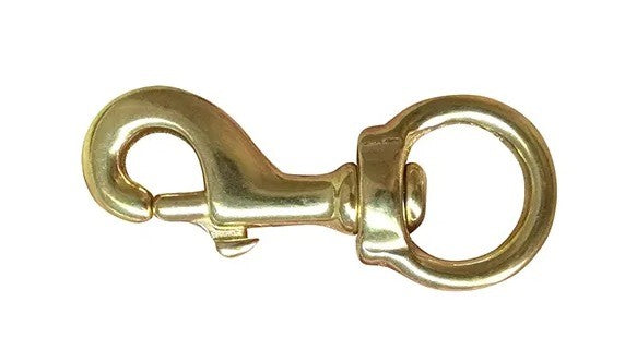 BRASS SWIVEL HOOK ROUND EYE 79MML 19MM EYE