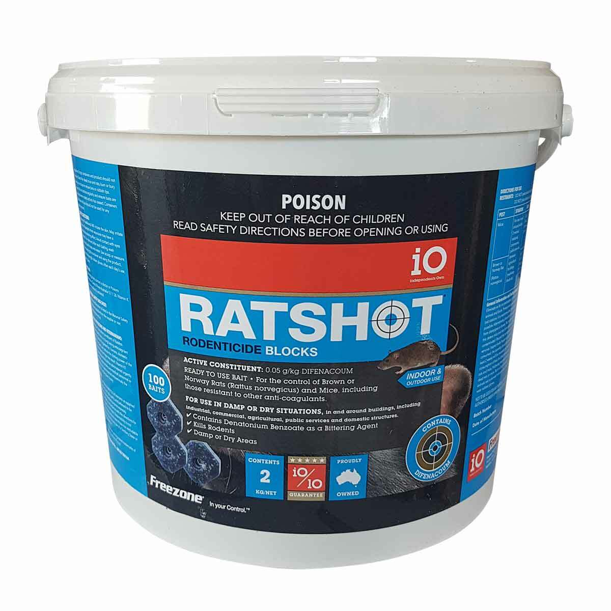 RATSHOT BLOCKS 250GM BLUE DIFENACOUM